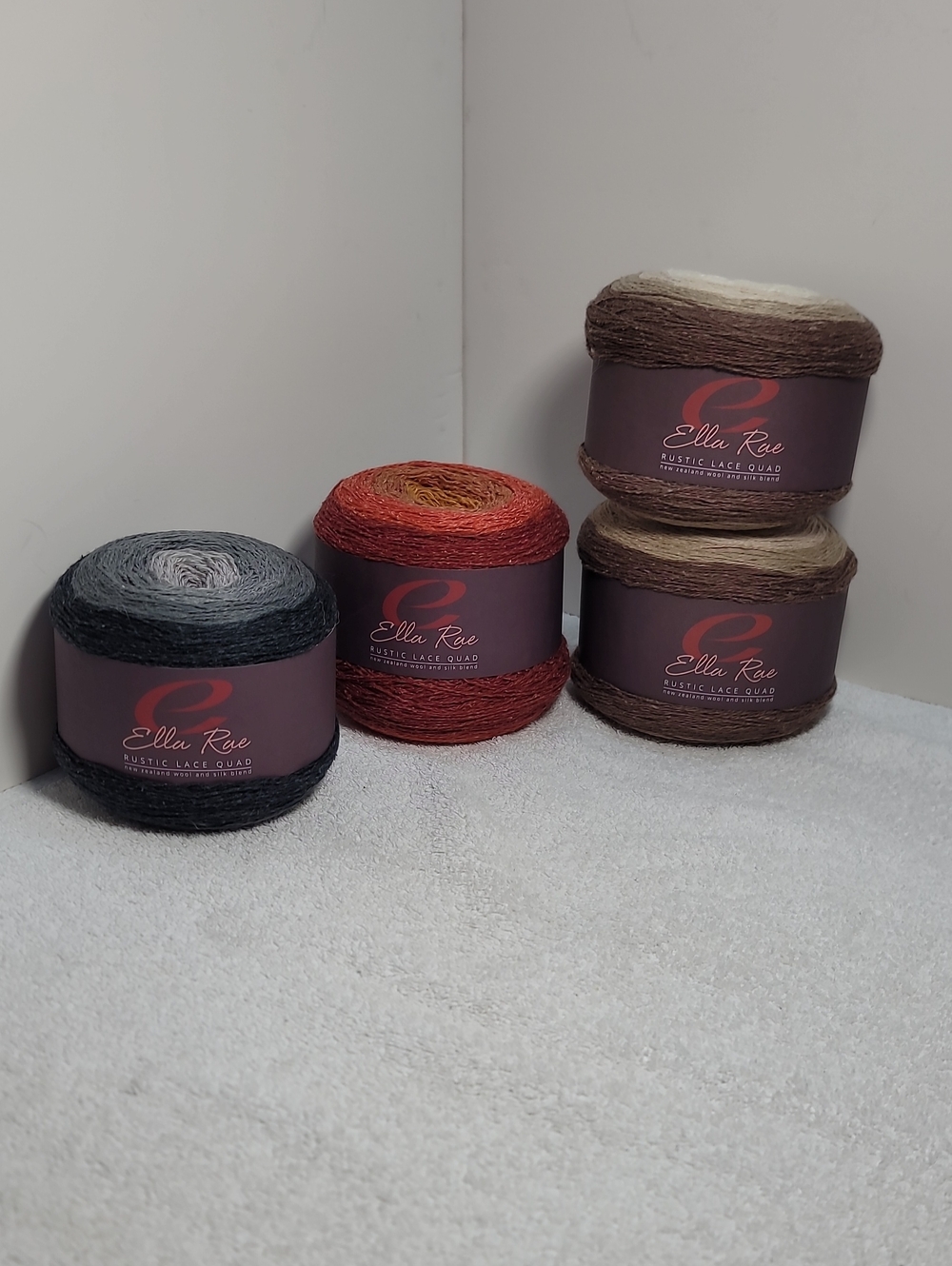 Ella Rae Rustic Lace Quad Gradient Yarn - 4 Large 1257 Yards Each Cakes NWT